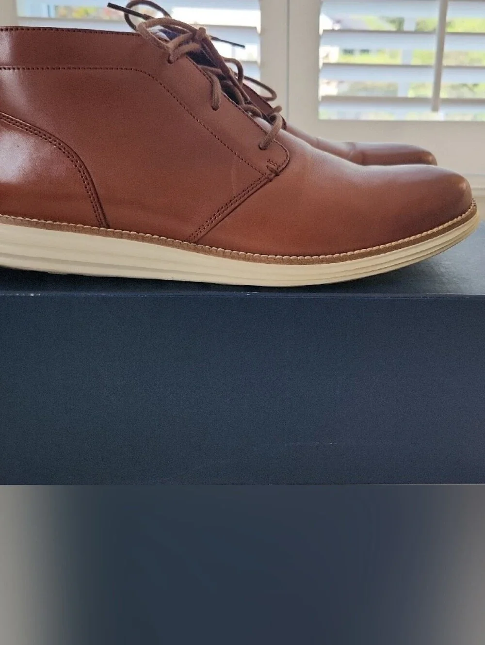 Cole Haan Men's Cognac Brown Leather Chukka Boots